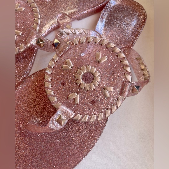 Jack Rogers‎ Women's Pink and Rose Gold Sparkle Georgica Jelly Sandal Size 9 - Picture 3 of 5